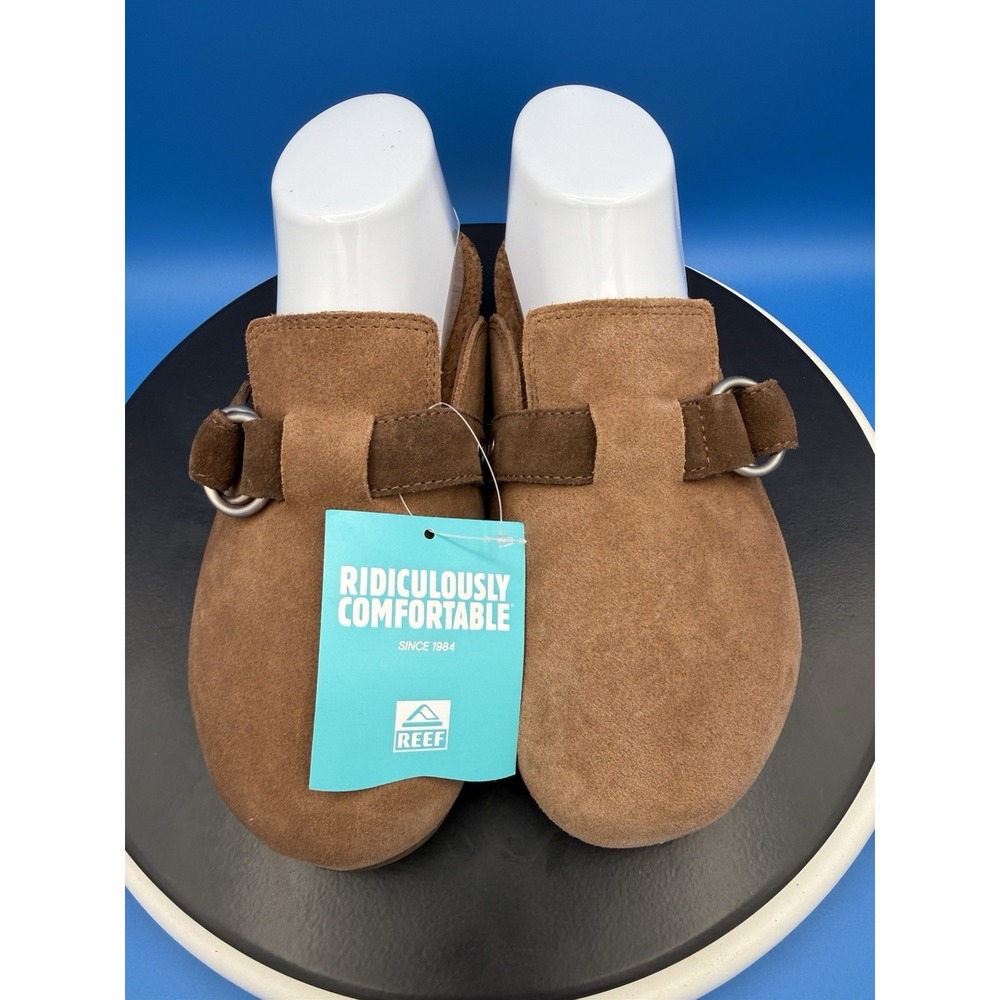 Reef Vista Serenity Womens Size 8 Chocolate Suede Slip On Clogs Mule CJ8896 NEW - Picture 4 of 11